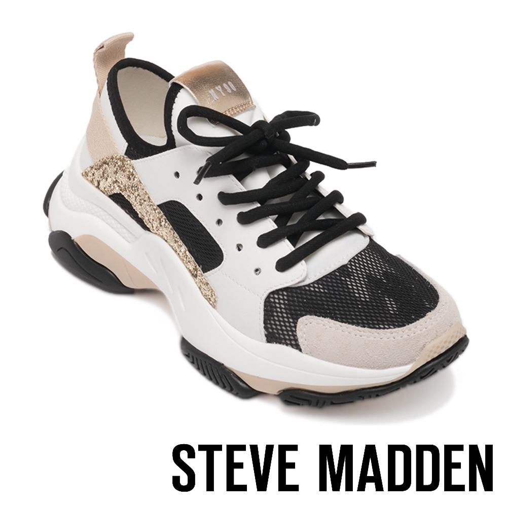 STEVE MADDEN-AJAX 炫色拼接復古老爹鞋-金色