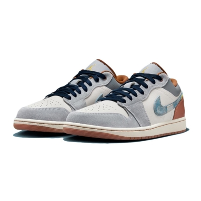 Nike Air Jordan 1 Low SE Phantom Repaired Denim Swoosh單寧拼色 2024情人節 情侶鞋 男鞋FZ5042-041