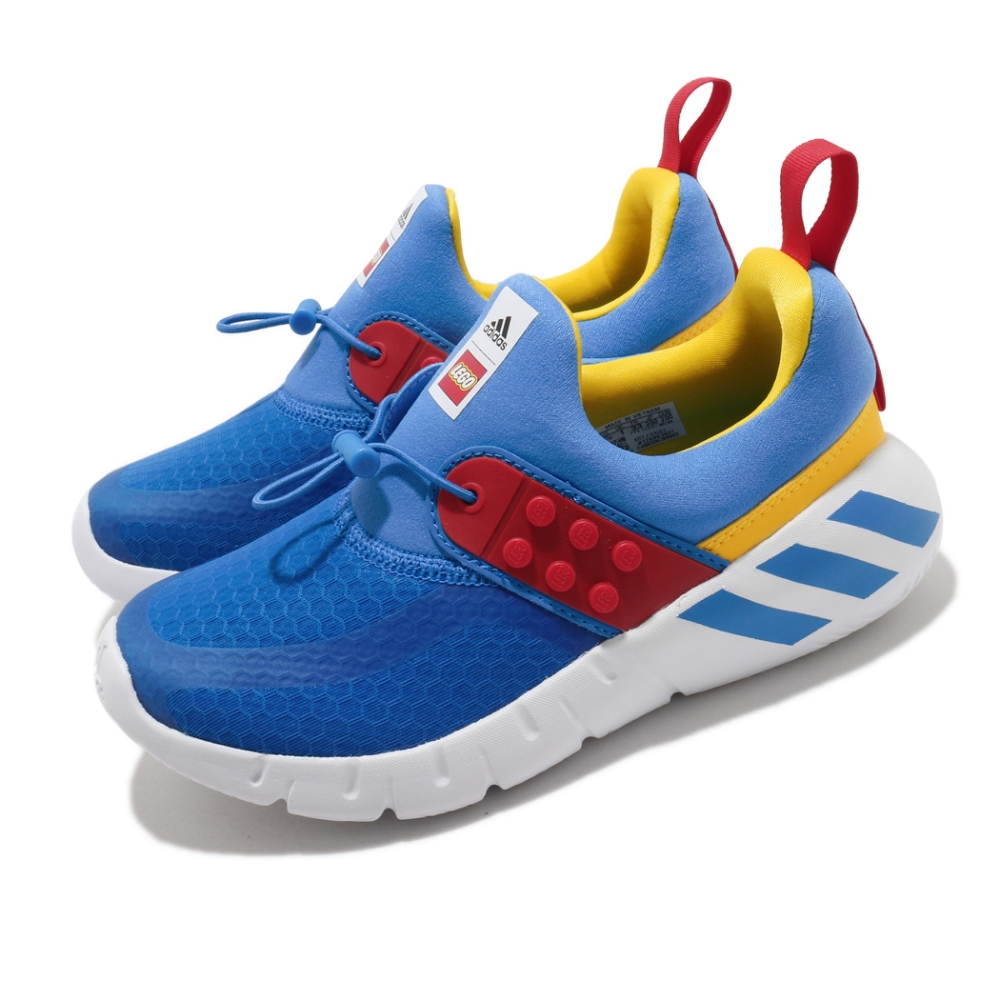 adidas 慢跑鞋 Rapidazen Lego 運動 童鞋 愛迪達 襪套 輕量 舒適 聯名 中童 藍 白 FX9561