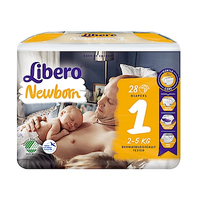 Libero麗貝樂 黏貼式嬰兒紙尿褲(1號NB-1)(28片x4包)/箱