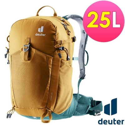 【Deuter】TRAIL 輕量拔熱透氣背包25L_3440524 杏仁咖