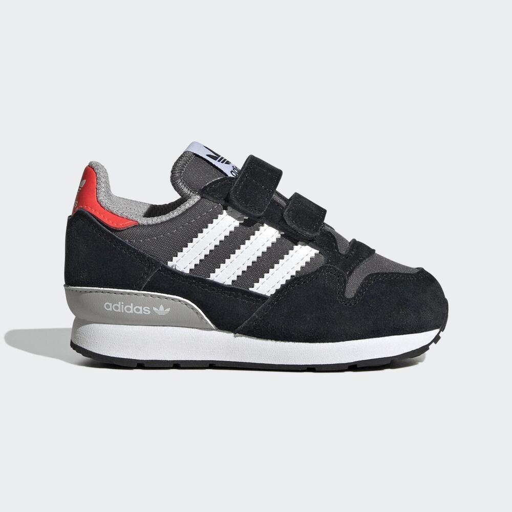 Adidas ZX 500 CF I [HQ4012] 小童 休閒鞋 運動 經典 復古 麂皮 魔鬼氈 舒適 穿搭 黑 灰