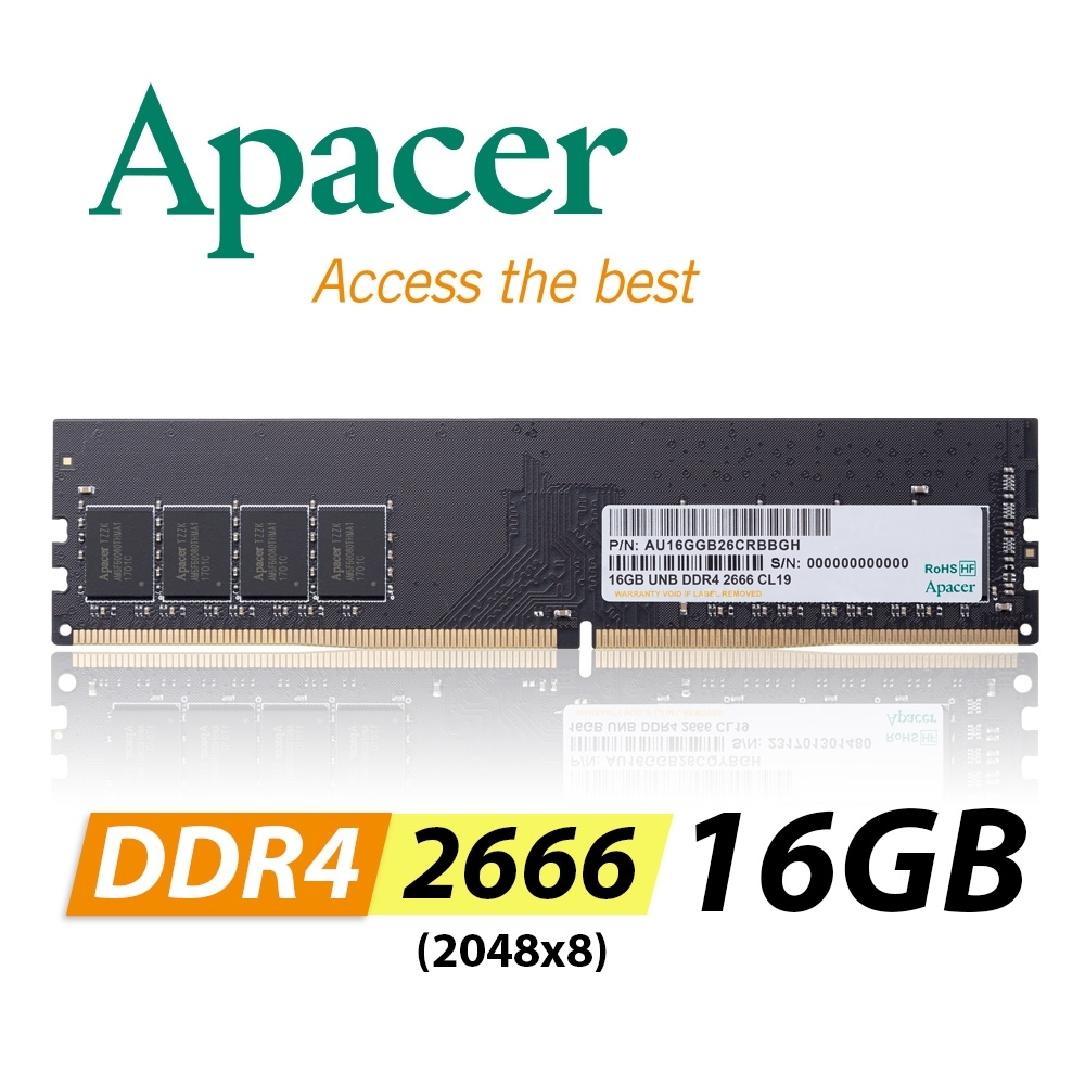 Apacer 16GB DDR4 2666 2048x8 桌上型記憶體