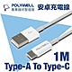 POLYWELL USB Type-A To Type-C 3A 18W 充電傳輸線 1M product thumbnail 1