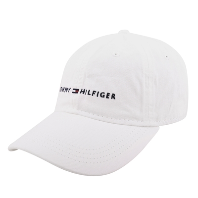 TOMMY HILFIGER- 繡線小英文字母標誌女款棒球帽(白)