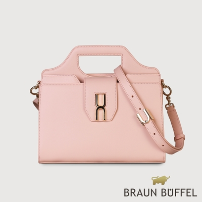 【BRAUN BUFFEL 德國小金牛】台灣總代理 賽德琳 手拿包-藕粉色/BF828-47-MP