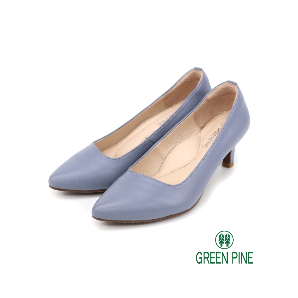 GREEN PINE簡約風百搭跟鞋灰藍色(00705221)