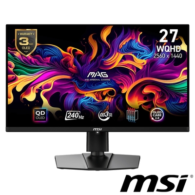 MSI微星 MAG 271QPX QD-OLED E2 27型 2K 240Hz HDR電競螢幕