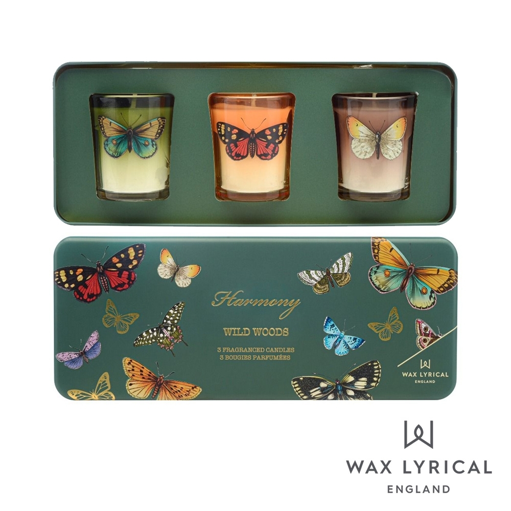 英國 Wax Lyrical 蝶舞3入香氛禮盒 Harmony Votive Candle Set  50g x 3