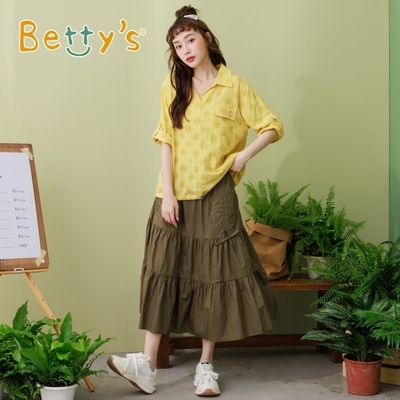 betty’s專櫃款　鬆緊腰圍抽繩蛋糕裙 (軍綠色)