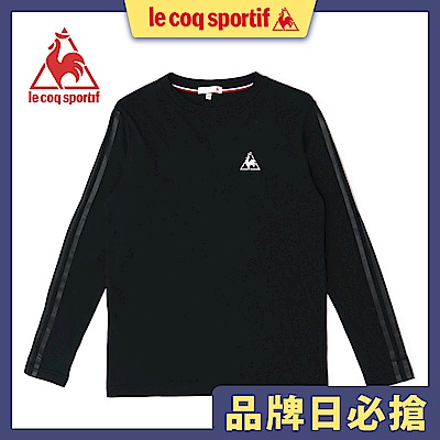 le coq sportif 法國公雞牌休閒長袖T恤 男女-黑