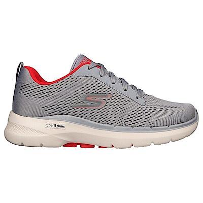 Skechers Go Walk 6 Avalo 2.0 [216624GYRD] 男 健走鞋 運動 休閒 避震 灰紅