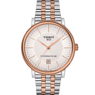TISSOT 天梭 官方授權 CARSON 都會品味紳士機械錶(T1224072203101)40mm