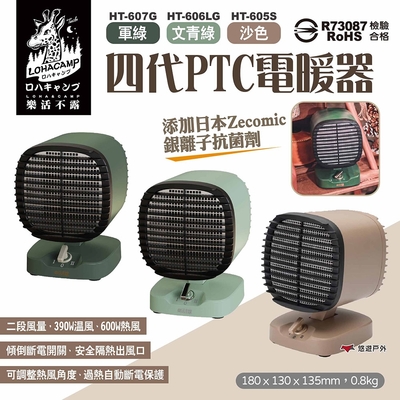 【樂活不露】四代PTC電暖器 含袋 600W 桌上型電暖器 悠遊戶外