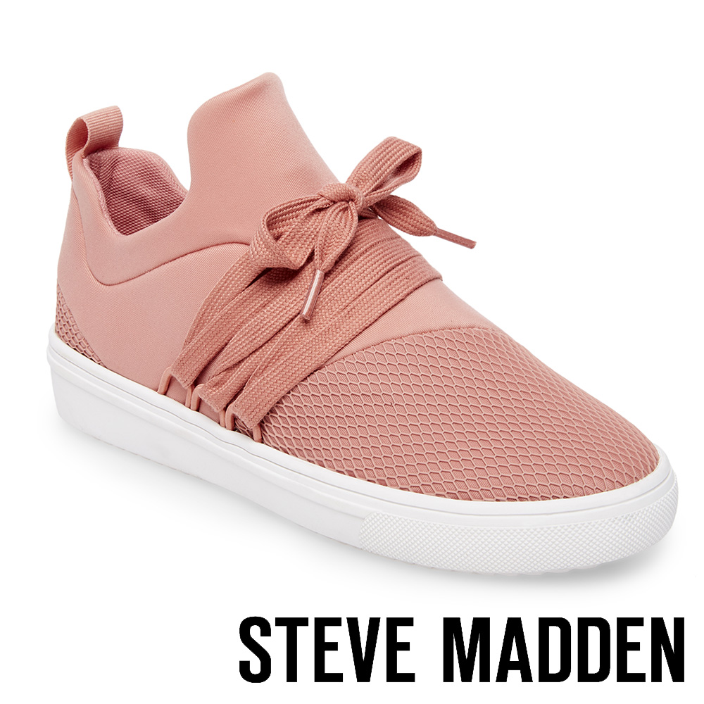 STEVE MADDEN-LANCER 網布拼接綁帶休閒鞋-粉紅