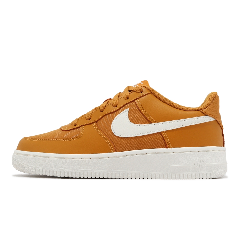 Nike 休閒鞋Air Force 1 LV8 2 GS 大童鞋女鞋棕白皮革AF1 DX1656-800