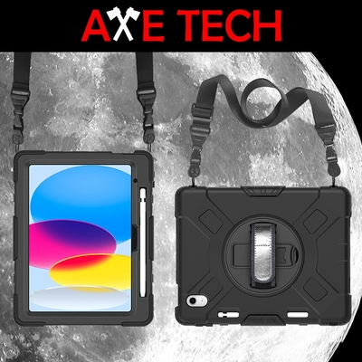 AXE TECH iPad 10.9 (第十代) 強固型超軍規防摔殼 - 黑色
