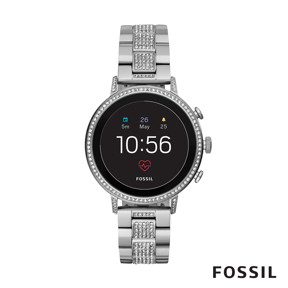 FOSSIL VENTURE HR 第4代智能錶-不鏽鋼錶帶