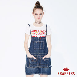 BRAPPERS 女款 Boy friend 系列 多功能口袋寬版吊帶裙-藍