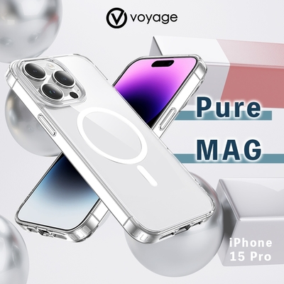 VOYAGE 抗摔防刮保護殼-Pure MAG-透明-iPhone 15 Pro (6.1 )