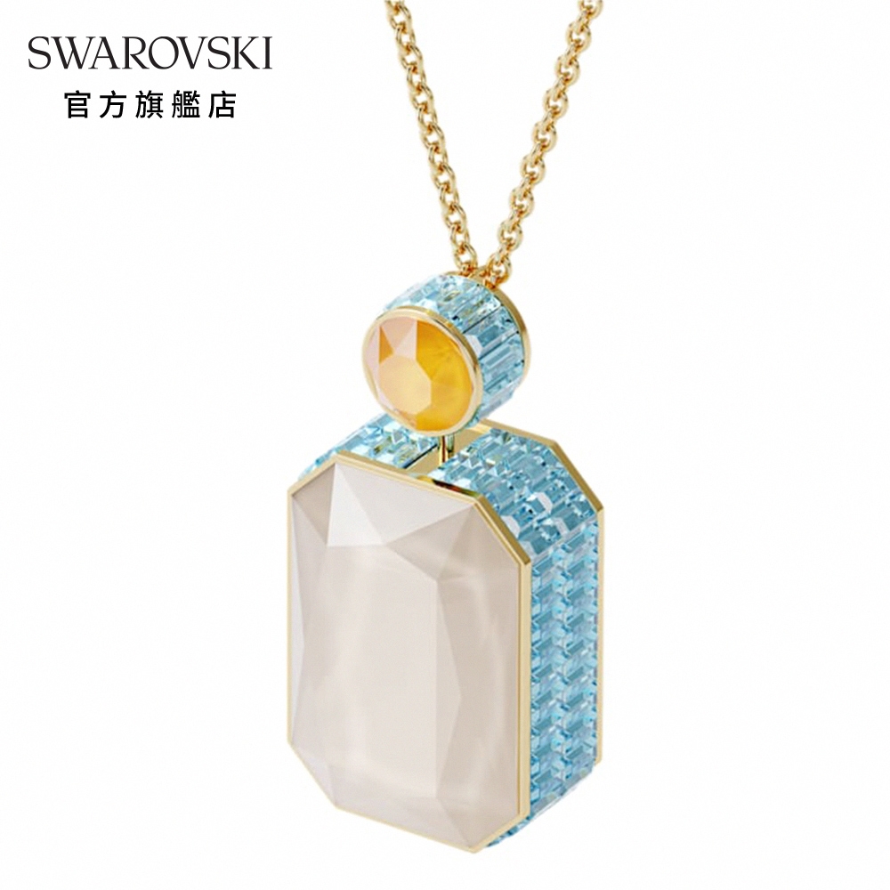 SWAROVSKI 施華洛世奇 ORBITA 淡金色漸層水晶雙面八角形項鏈