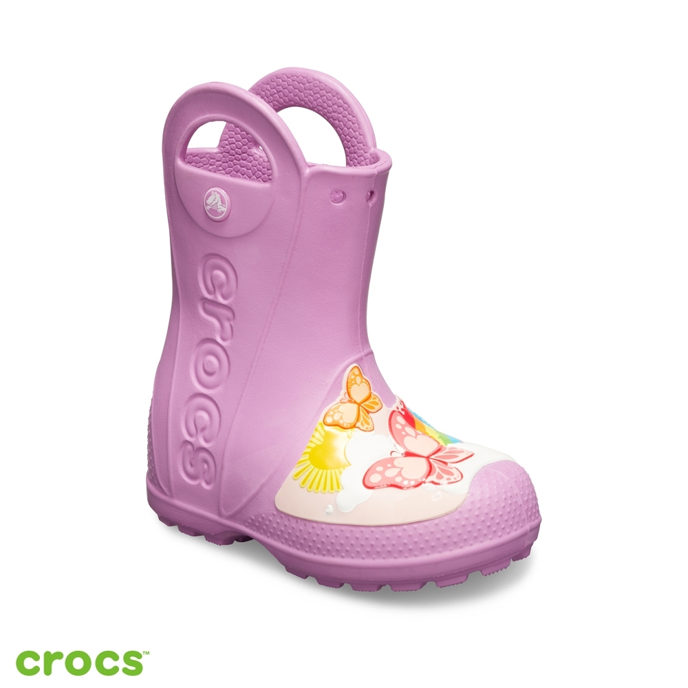 Crocs 卡駱馳 (童鞋) 趣味學院蝴蝶提把雨靴 205650-508