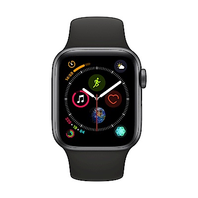 [無卡分期-12期] Apple Watch S4 +網路 40mm 灰色鋁錶殼搭黑色錶帶
