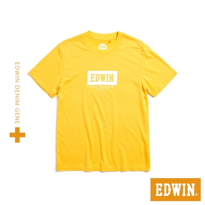 EDWIN PLUS+ 冰河玉涼感LOGO短袖T恤-男-桔黃色