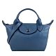 LONGCHAMP LE MINI PLIAGE CUIR系列小羊皮迷你短把兩用水餃包(北歐藍) product thumbnail 1