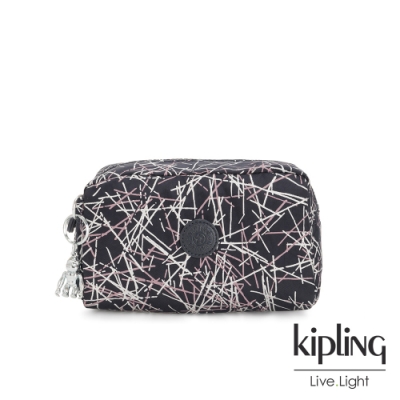 Kipling 英式粉漆塗鴉長形化妝包-GLEAM