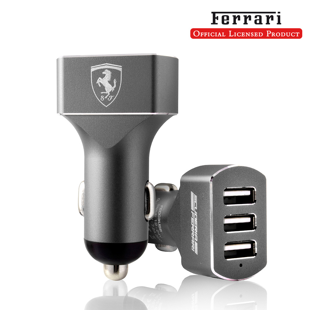 Ferrari 法拉利 USB3孔7.2A車用充電器 FECC3USB