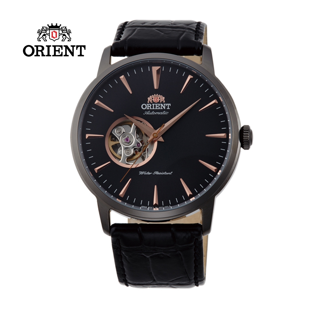 ORIENT 東方錶 SEMI-SKELETON系列 半鏤空機械錶 皮帶款 FAG02001B 黑色 - 41mm