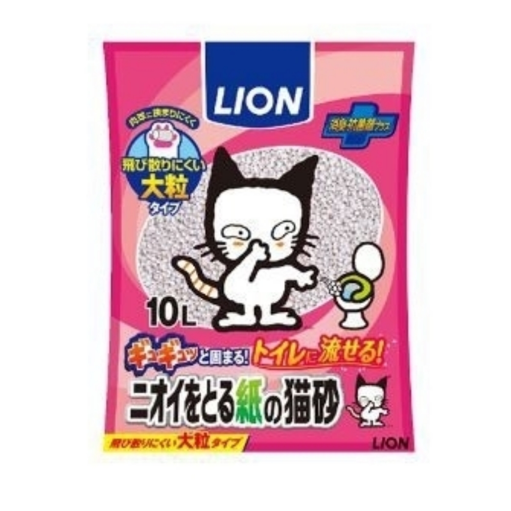 日本 LION 除臭紙砂 (大顆粒) 10L 三包組