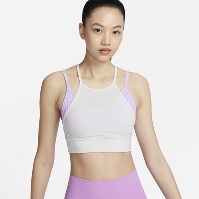 NIKE AS W NY DF INDY STRPY LL BRA G 女運動內衣-灰白紫-FZ6568551