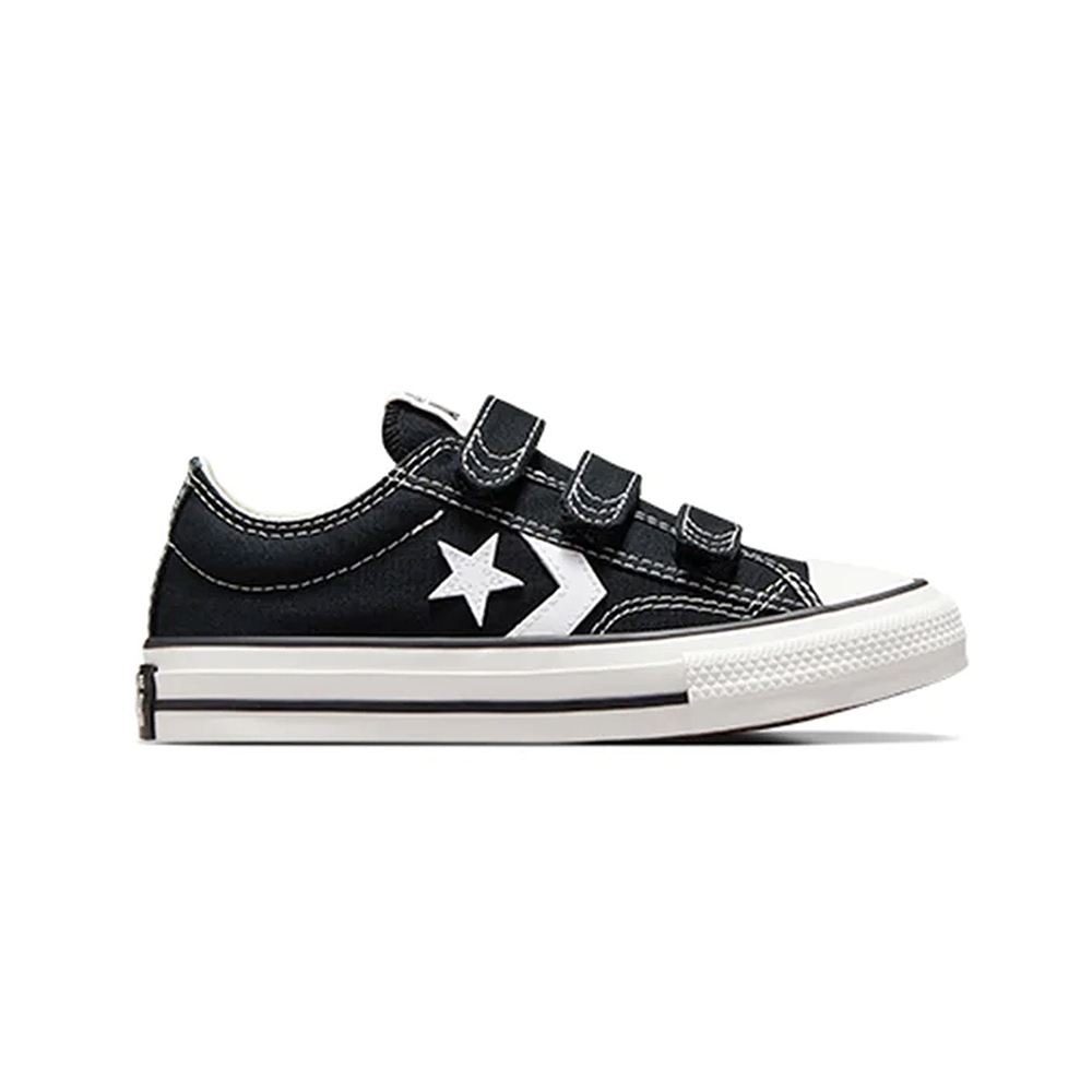 CONVERSE STAR PLAYER 76 3V OX 低筒 休閒鞋 童鞋 中大童 魔鬼氈 黑色-A06892C