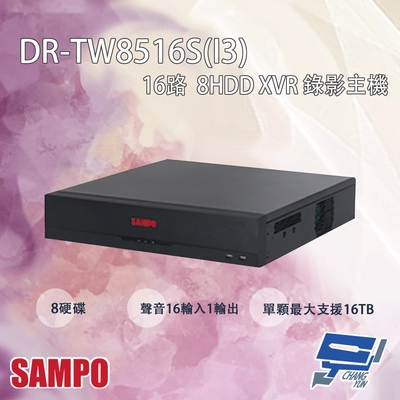 昌運監視器 SAMPO聲寶 DR-TW8516S(I3) 16路 五合一 人臉辨識 8HDD XVR 錄影主機