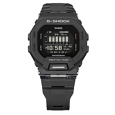 CASIO卡西歐 G-SHOCK 藍牙 酷勁黑 經典方型 運動系列 GBD-200-1_45.9mm