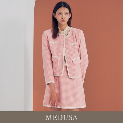 現貨【MEDUSA 曼度莎】名媛粉紅絨面小香風外套（M-XL）｜小香風 套裝拆售 西裝外套