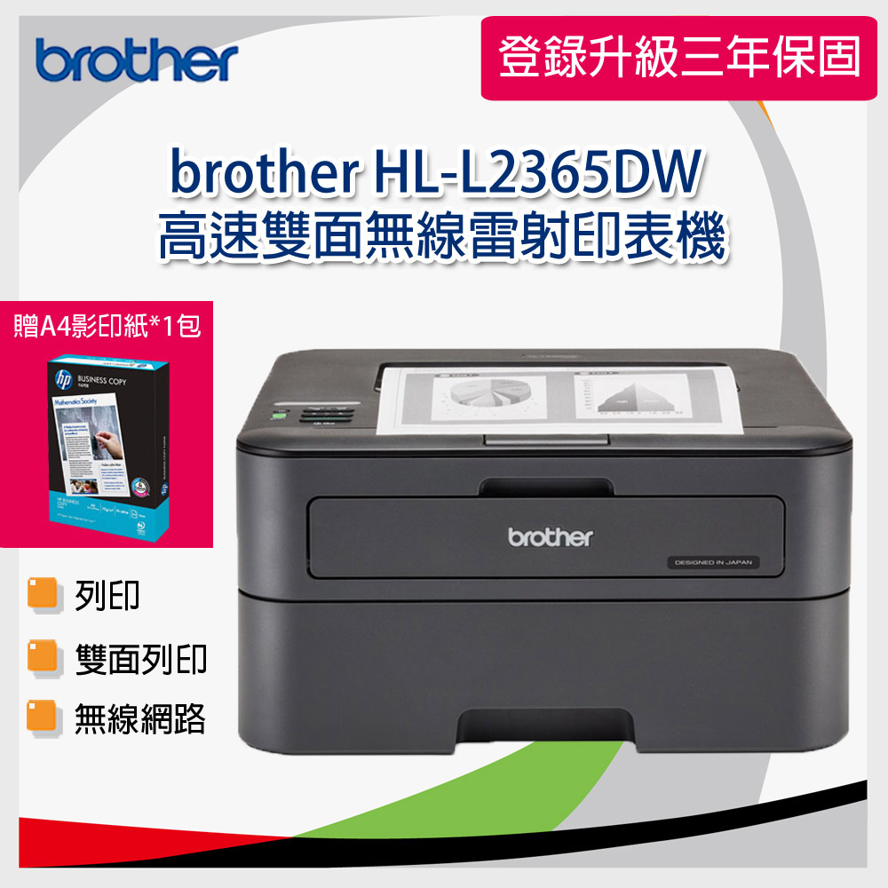 Brother HL-L2365DW 高速雙面無線雷射印表機