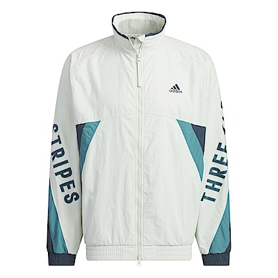 Adidas Word WOV JKT [IS5148] 男女 立領 外套 風衣 運動 訓練 休閒 慢跑 寬鬆 白 藍綠