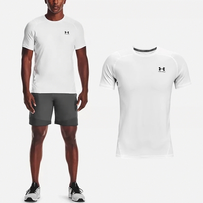 Under Armour 短袖 HG Armour Tee 男款 白 黑 吸汗 快乾 緊身 運動 籃球 UA 1361683100