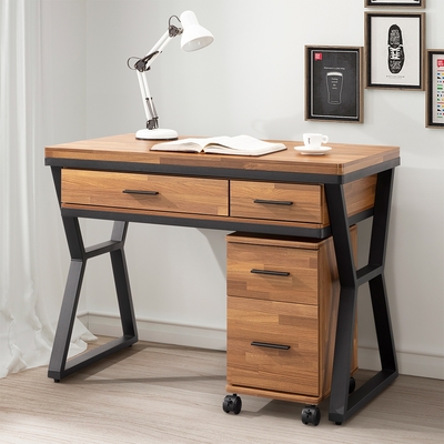 Homelike 德爾3.5尺書桌櫃組-106x60x81cm 辦公桌 工作桌 書桌 電腦桌 教師桌