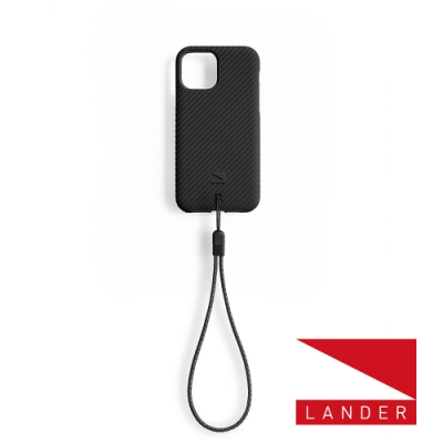 美國 Lander iPhone 12 / 12 Pro Vise 立體斜紋環保防摔殼 - 星空黑 (附手繩)