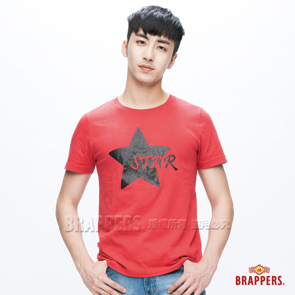 BRAPPERS 男款 STAR 印花短袖T恤-紅