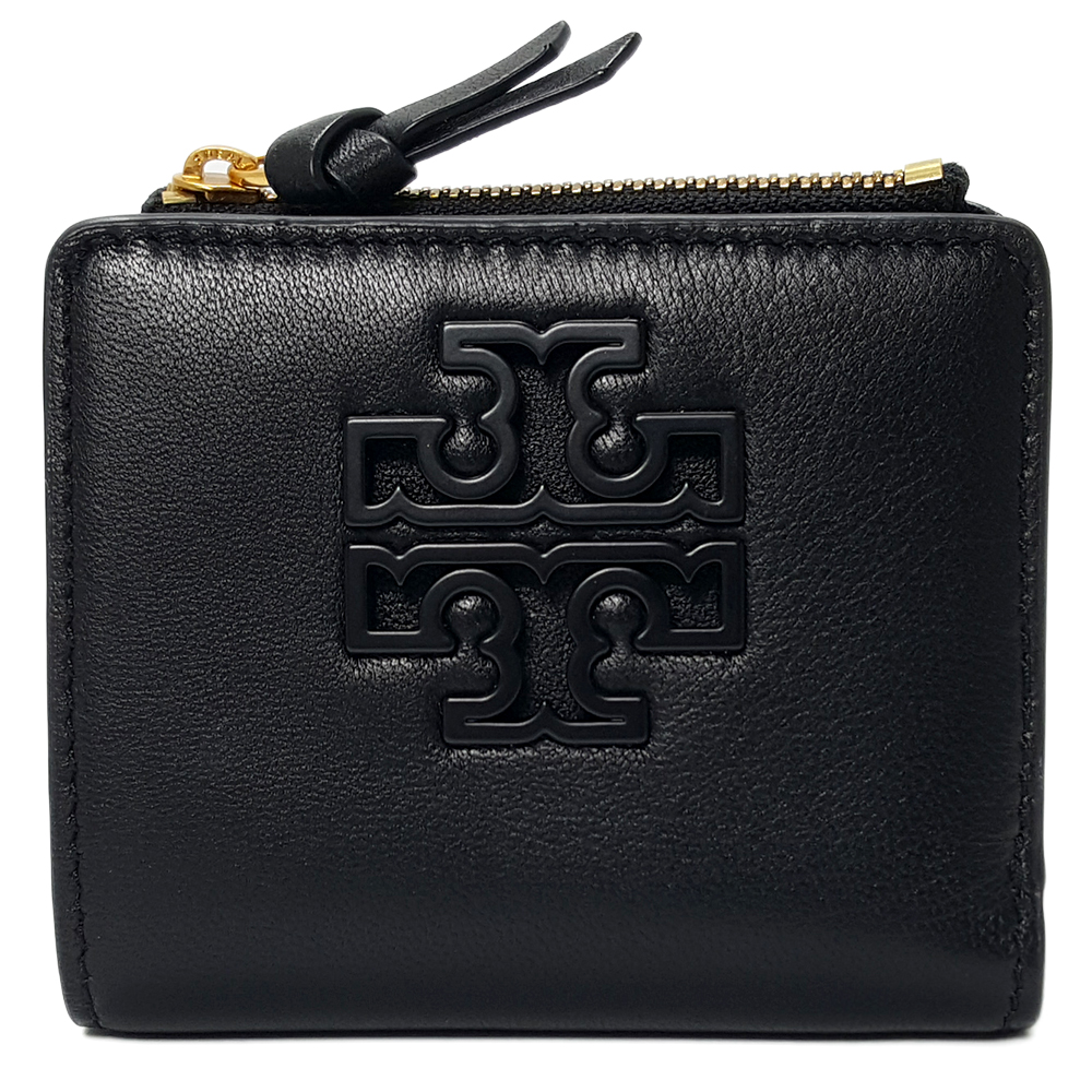 TORY BURCH LILY MINI WALLET羊皮對折短夾-黑色