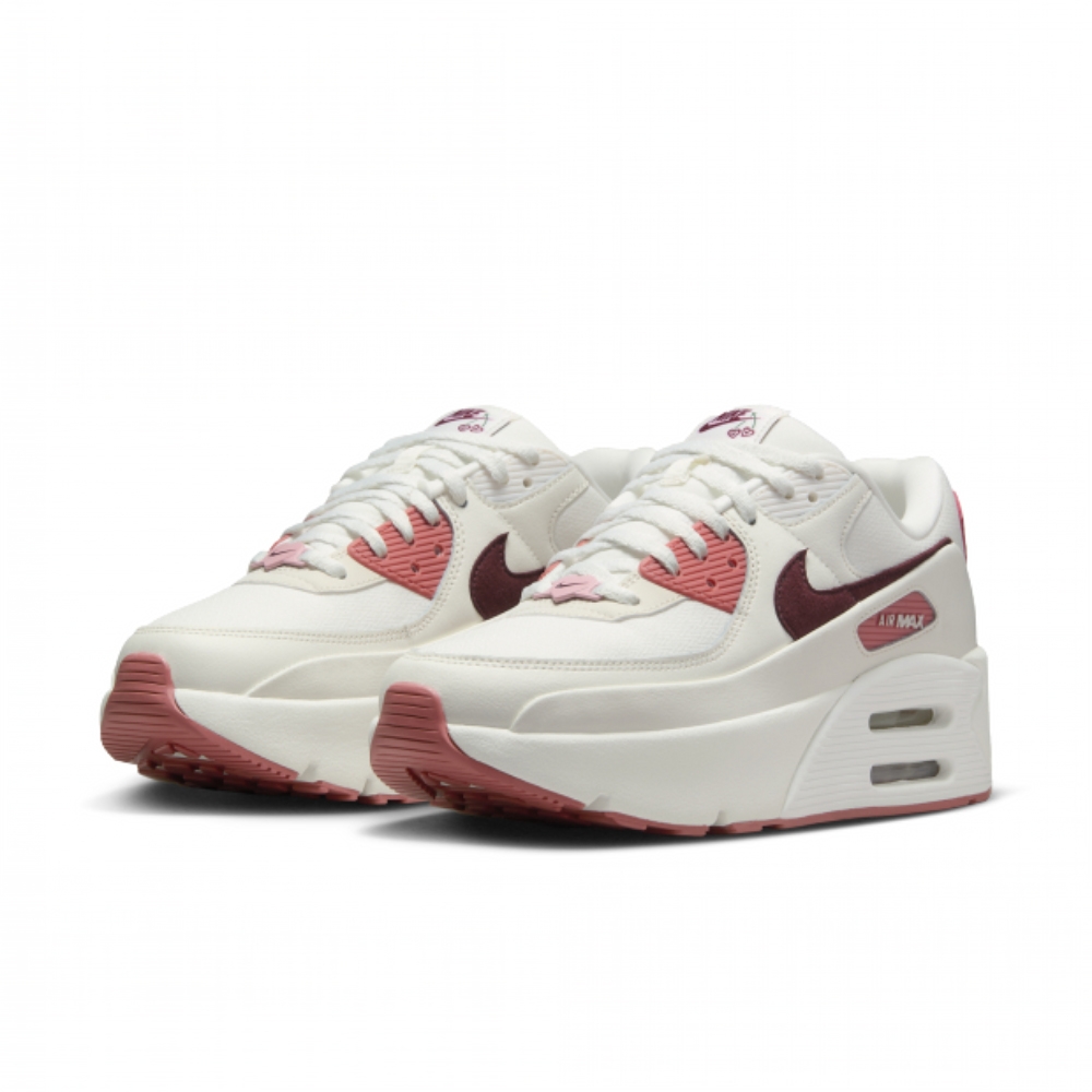 NIKE 休閒鞋 女鞋 運動鞋 氣墊 AIR MAX 90 LV8 SE 白紅 FZ5164-133