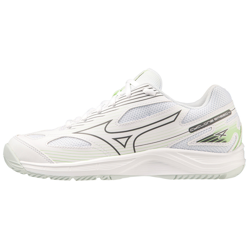 Mizuno Cyclone Speed 4 [V1GC238035] 男女 排球鞋 基本款 運動 訓練 輕量 白 淺綠