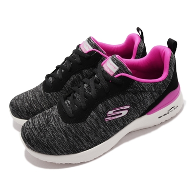 Skechers 休閒鞋 SkechAir Dynamight 女鞋 寬楦 氣墊 避震 緩衝 支撐 健走 郊遊 黑 粉 149344-WBKHP