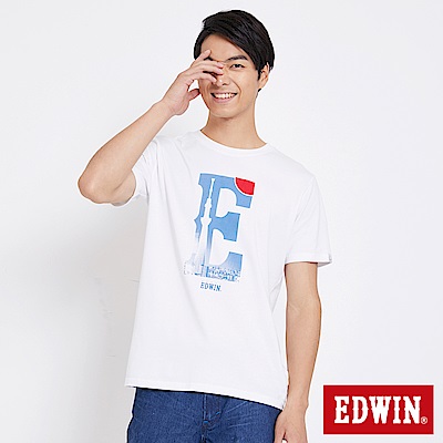 EDWIN 東京系列大E短袖T恤-男-白色