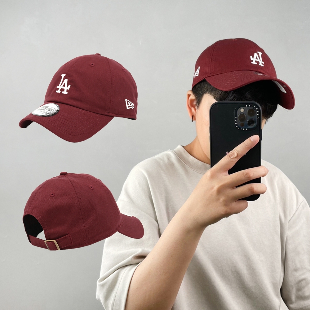 New Era 棒球帽 Casual Classic MLB 洛杉磯 道奇 老帽 酒紅 白 LA 男女款 經典款 NE12712413